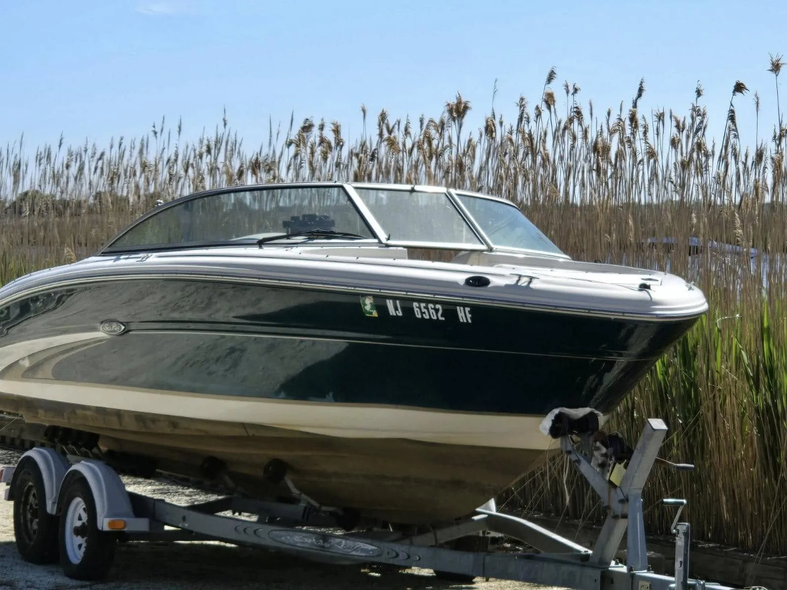 Boat on trailer at Shady River Marina — Boat Repair Egg Harbor Township NJ