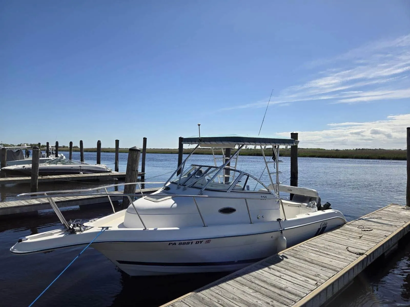 Boat slips at Shady River Marina near Ocean City NJ