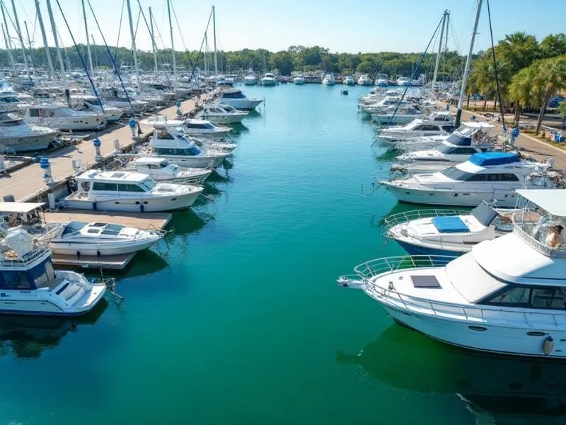 Boats stored at Shady River Marina in Egg Harbor Township NJ